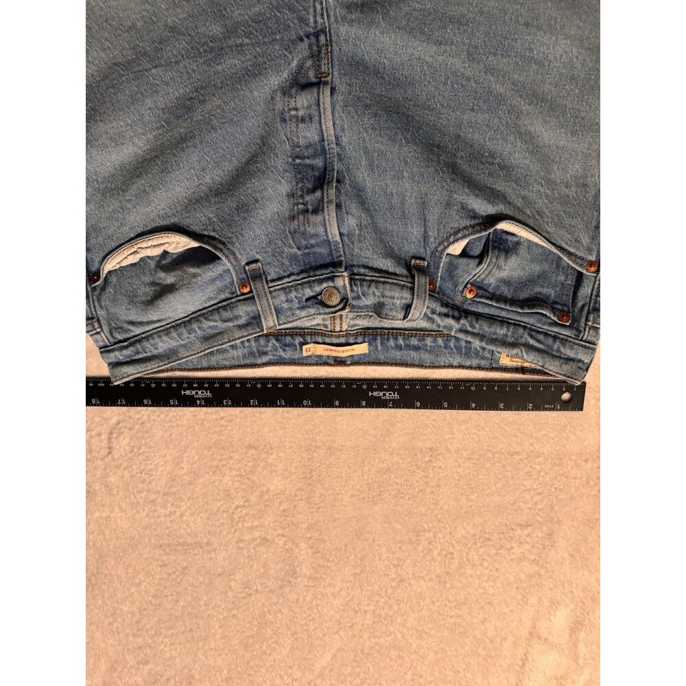 Levis Womens Waterless Wedgie Straight Jeans Blue Light Denim 33 Button Fly - Picture 9 of 16